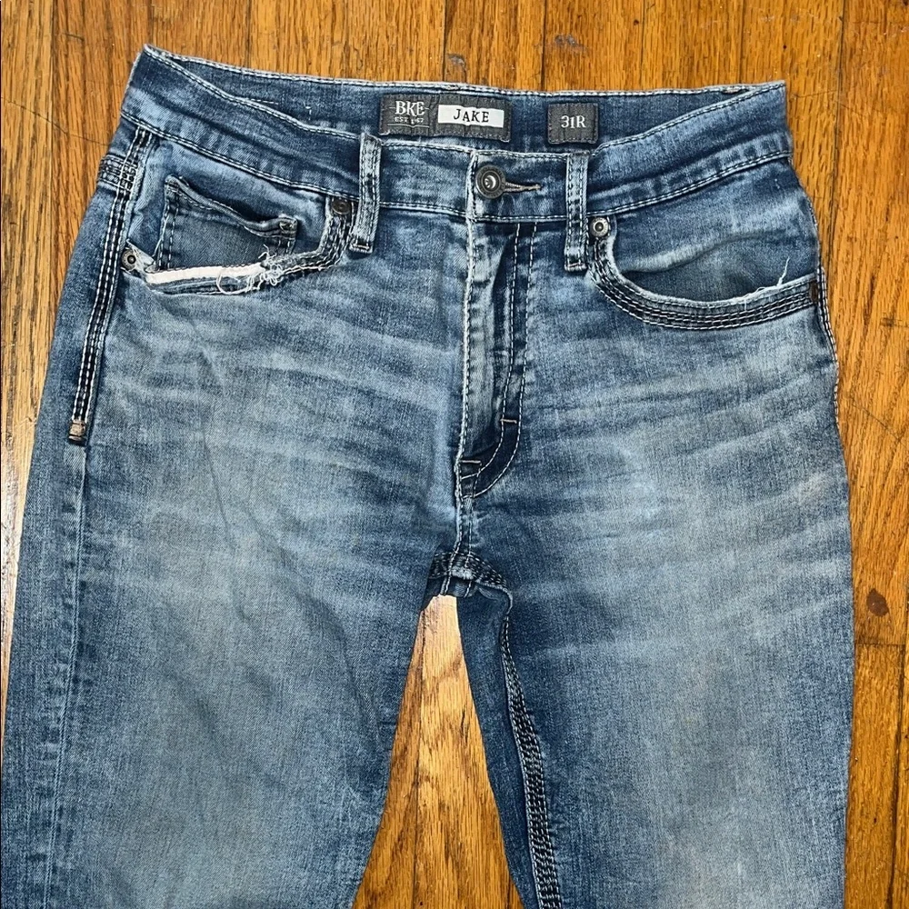 BKE Jake Bootleg  Men's Blue Denim Distressed Jeans - Size 31